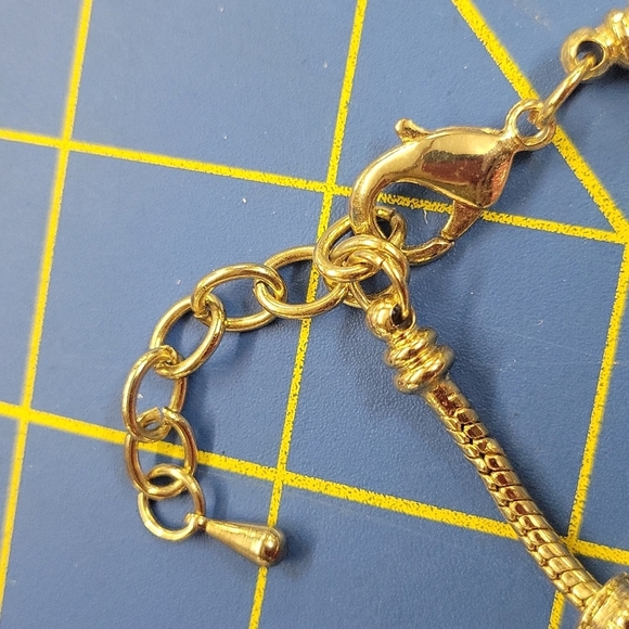 Seashell Rhinestone Silver & Gold Tone 7" + 2" extension - Picture 3 of 3